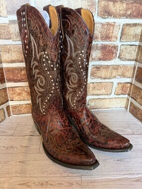 Old Gringo wine brown cherry Western Embroidered Cowboy Boots
